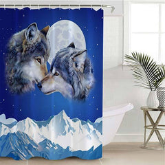 Blue Wolf Shower Curtain | Wolf-Horde-W90xH180cm-