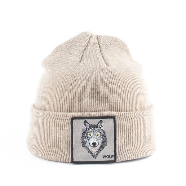 Children's wolf's head Beanie : a must | Wolf-Horde-Beige-