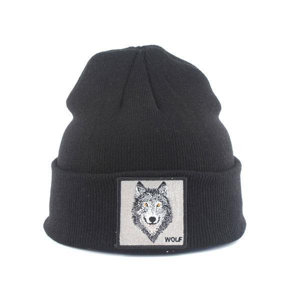 Children's wolf's head Beanie : a must | Wolf-Horde-Black-