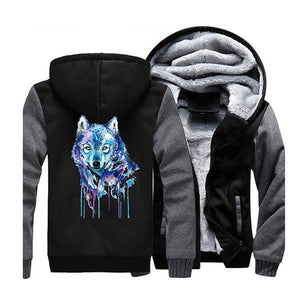 Colorful Wolf Jacket | Wolf-Horde Dark Gray Black