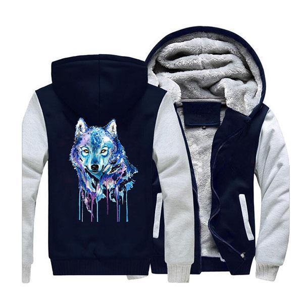 Colorful Wolf Jacket | Wolf-Horde Gray Dark Blue