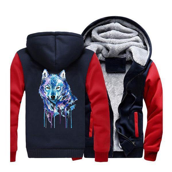 Colorful Wolf Jacket | Wolf-Horde Red Dark Blue