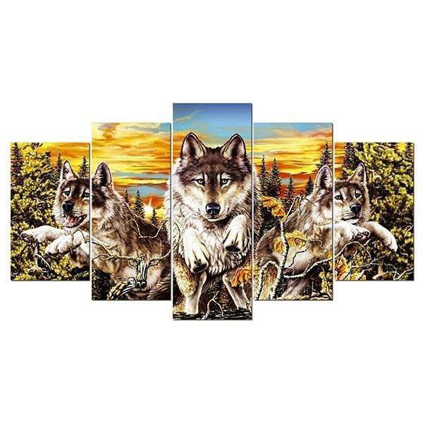 Colorful Wolf Painting | Wolf-Horde-Small-