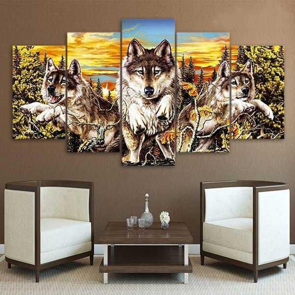 Colorful Wolf Painting | Wolf-Horde-Small-