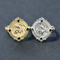 Dragon and Wolf Ring | Wolf-Horde-Golden-