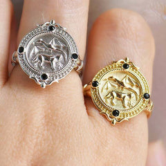 Dragon and Wolf Ring | Wolf-Horde-Silver-