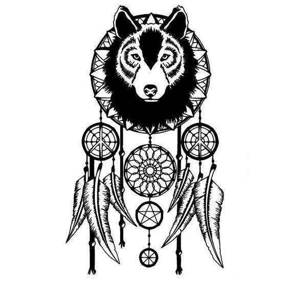 Dream Catcher Wolf Art | Wolf-Horde-42x72cm-