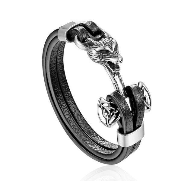 Fenrir Viking Wolf Bracelet | Wolf-Horde-Black-