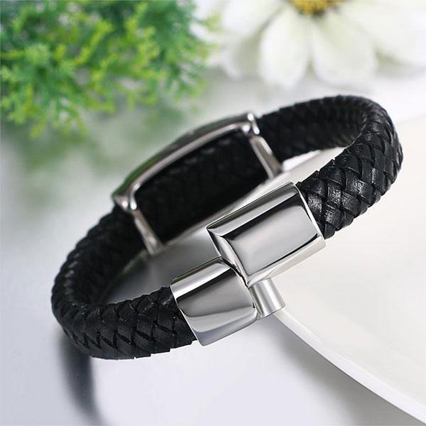 FENRIR WOLF BRACELET (LEATHER & STEEL)