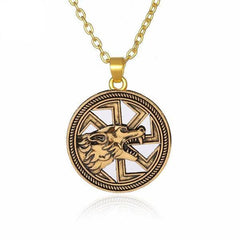 Fenrir Wolf Pendant | Wolf-Horde-Golden Chain-