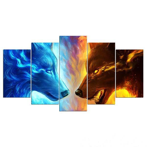 Fire And Ice Wolf Painting | Wolf-Horde-Way-
