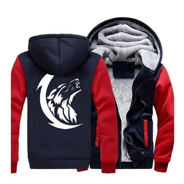 Fleece Jacket Wolf Design | Wolf-Horde-Black-