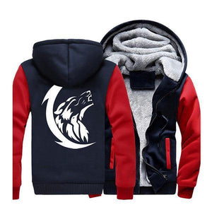 Fleece Jacket Wolf Design | Wolf-Horde-Black-