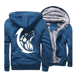 Fleece Jacket Wolf Design | Wolf-Horde-blue 2-