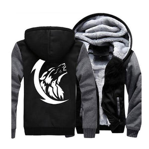 Fleece Jacket Wolf Design | Wolf-Horde-Dark gray black-