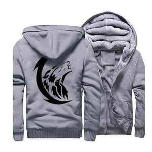 Fleece Jacket Wolf Design | Wolf-Horde-gray 1-