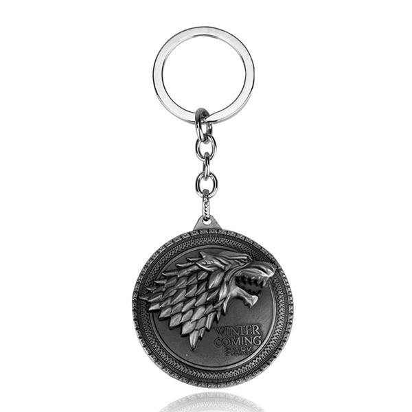 Game of Thrones Wolf Keychain | Wolf-Horde-Silver-