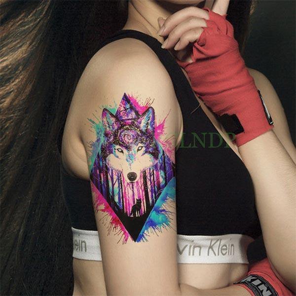 Geometric wolf head tattoo | Wolf-Horde-Geometric-