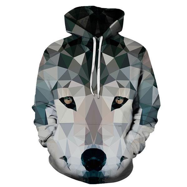 Geometric Wolf Hoodie | Wolf-Horde S