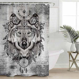 Gray Wolf Shower Curtain | Wolf-Horde-W90xH180cm-