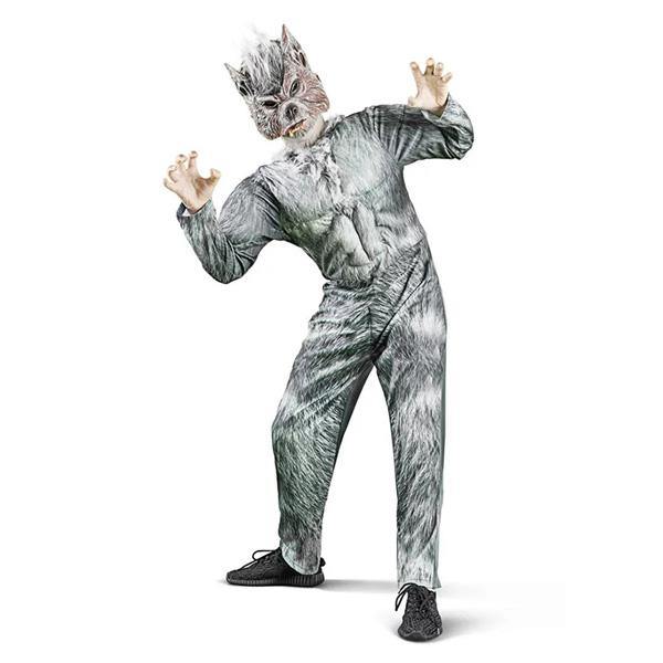 Grey Werewolf Costume: scary outfit | Wolf-Horde-M (6-7 years - 110 to 125 cm)-