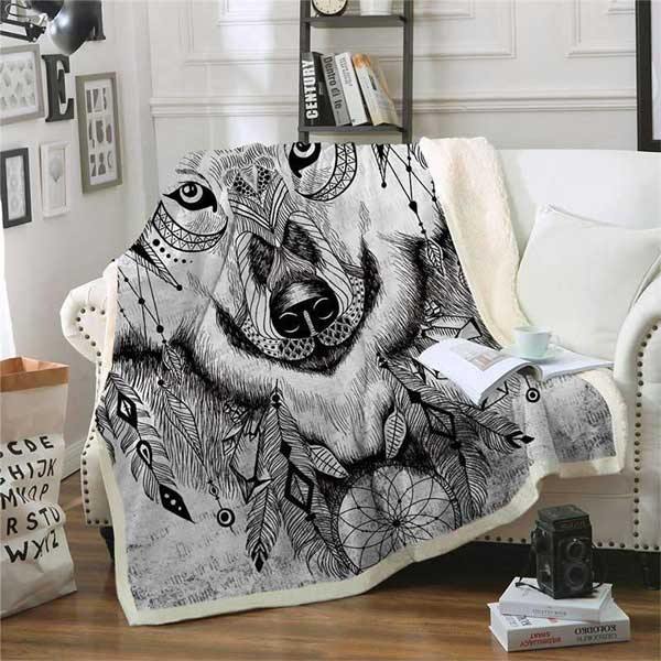 Grey Wolf Blanket | Wolf-Horde-127cmx152cm-