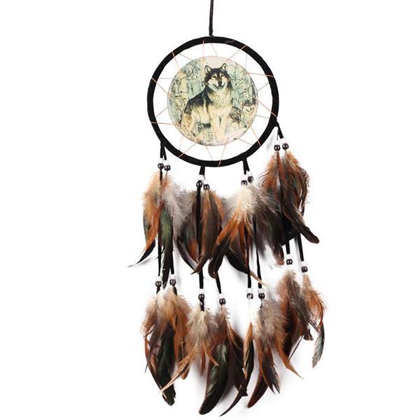 Grey Wolf Dream Catcher | Wolf-Horde-Dream catcher wolf gray-