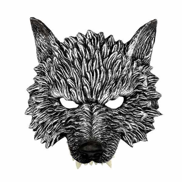 Half wolf mask: terrifying ornament | Wolf-Horde-100cm-