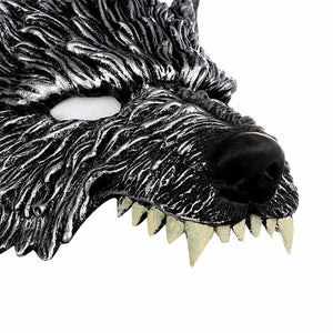 Half wolf mask: terrifying ornament | Wolf-Horde-100cm-