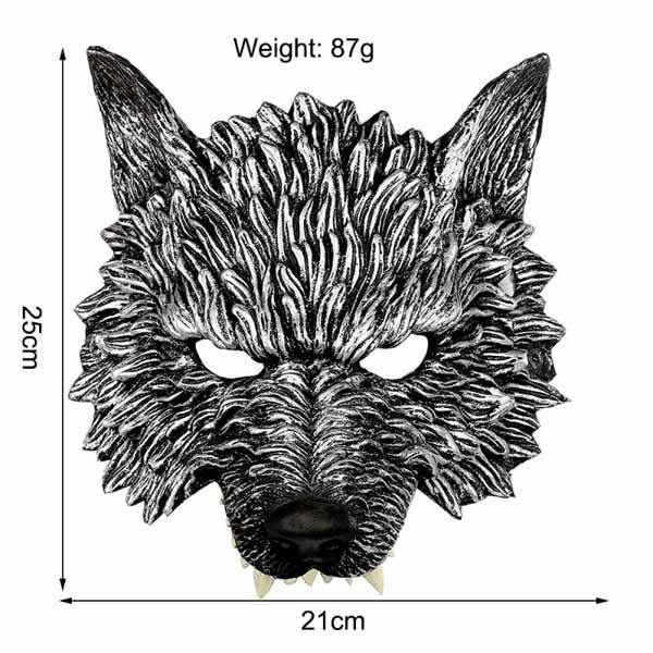 Half wolf mask: terrifying ornament | Wolf-Horde-100cm-