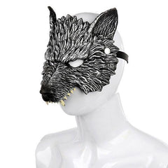 Half wolf mask: terrifying ornament | Wolf-Horde-100cm-