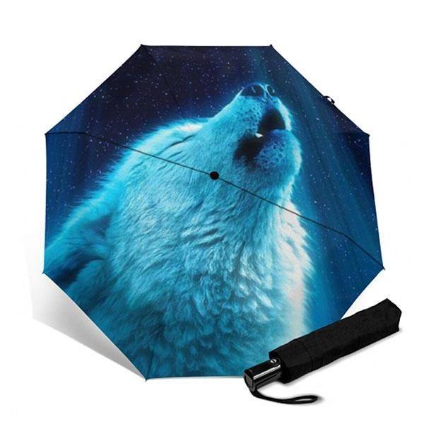 Howling White Wolf Umbrella | Wolf-Horde-howling-