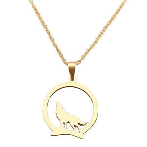 Howling Wolf Animal Necklace | Wolf-Horde-Golden-