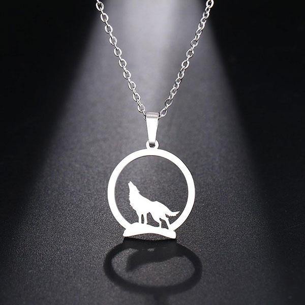Howling Wolf Animal Necklace | Wolf-Horde-Golden-