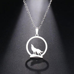 Howling Wolf Animal Necklace | Wolf-Horde-Silver-