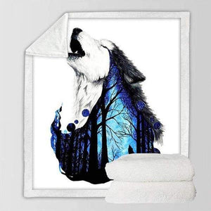Howling wolf blanket: sublime ornament | Wolf-Horde-127cmx152cm-