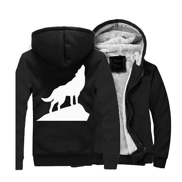 Howling Wolf Fleece Jacket | Wolf-Horde Black