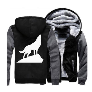 Howling Wolf Fleece Jacket | Wolf-Horde Dark Gray Black