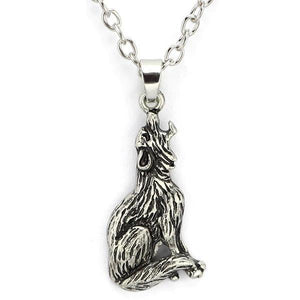Howling Wolf Moon Pendant | Wolf-Horde-Silver-