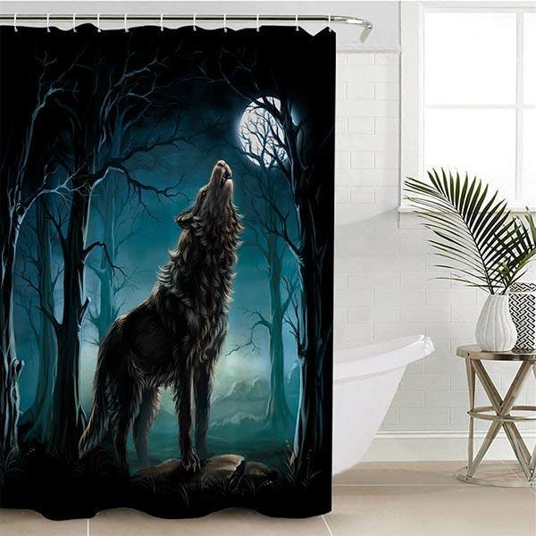 Howling Wolf Shower Curtain | Wolf-Horde-W90xH180cm-