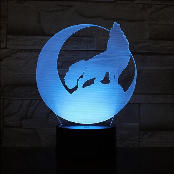 Howling Wolf Touch Lamp | Wolf-Horde-16 changing colors-