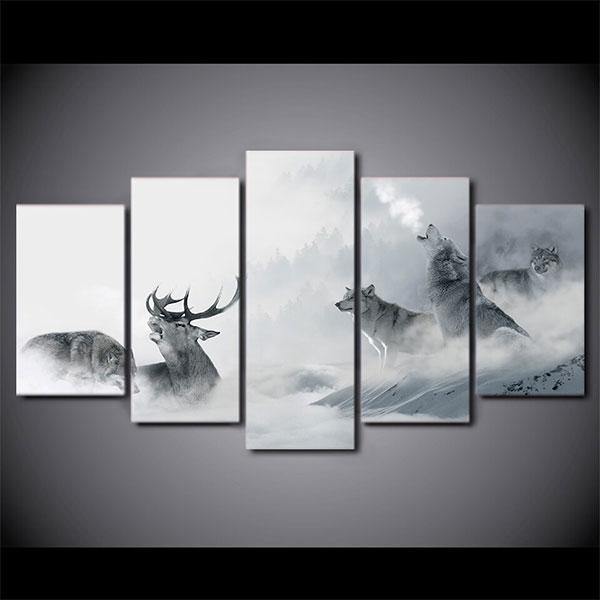 Hunting Wolf Paintings | Wolf-Horde-Small-