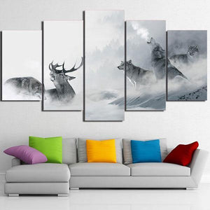 Hunting Wolf Paintings | Wolf-Horde-Small-