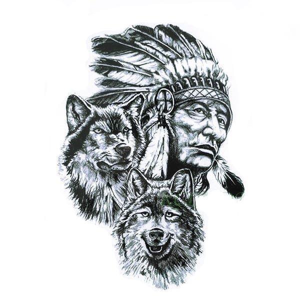 native american wolf tattoo howling