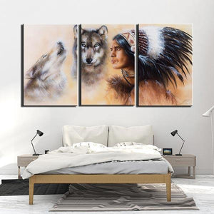 Indian Wolf Painting | Wolf-Horde-Small (20cmx30cmx3)-