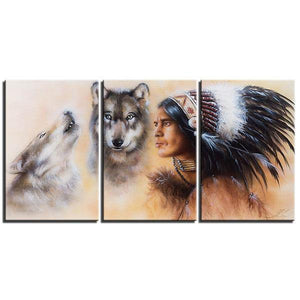 Indian Wolf Painting | Wolf-Horde-Small (20cmx30cmx3)-