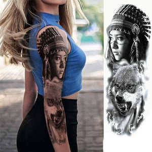 Indian Woman Wolf Tattoo | Wolf-Horde-1-