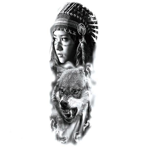 Indian Woman Wolf Tattoo | Wolf-Horde-1-