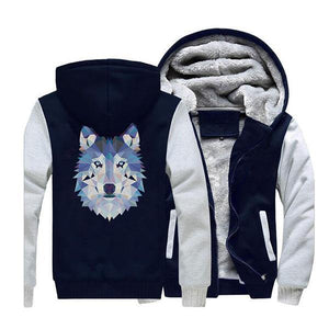 Jacket with Wolf Design | Wolf-Horde Gray Dark Blue