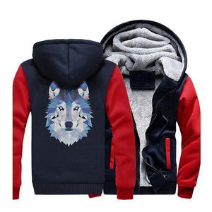 Jacket with Wolf Design | Wolf-Horde Red Dark Blue